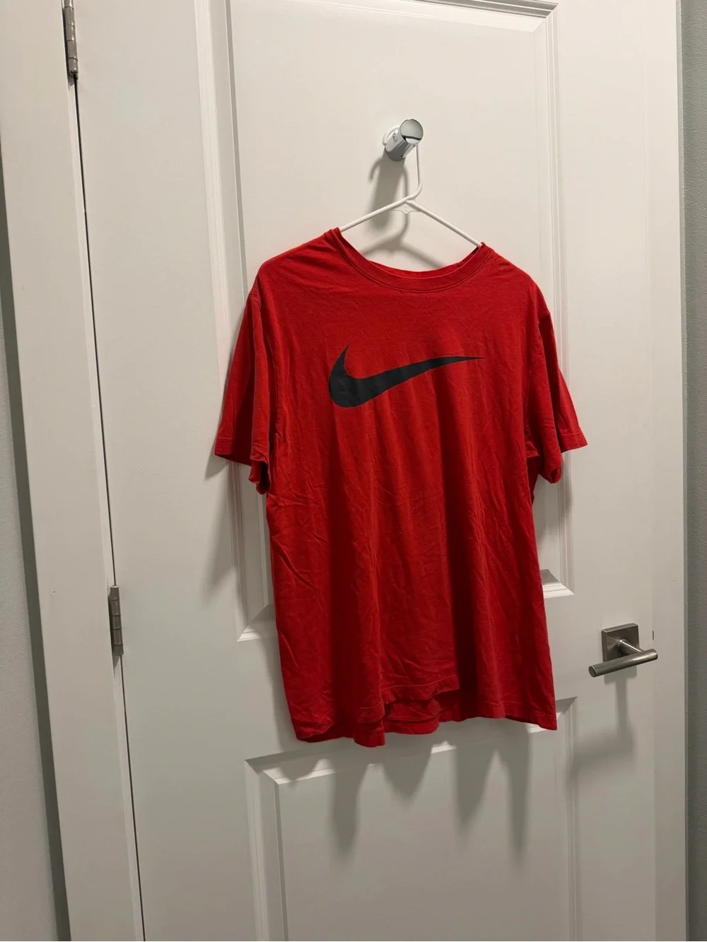 Nike Red Short-Sleeve T-Shirt with Black Swoosh